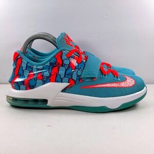 Nike KD 7 GS Ice Cream Light Blue Lacquer Bright Crimson 669942-401 Kids Size 5Y